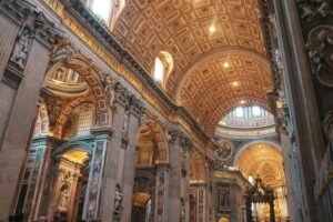 st peter basilica gold and white cathedral interior