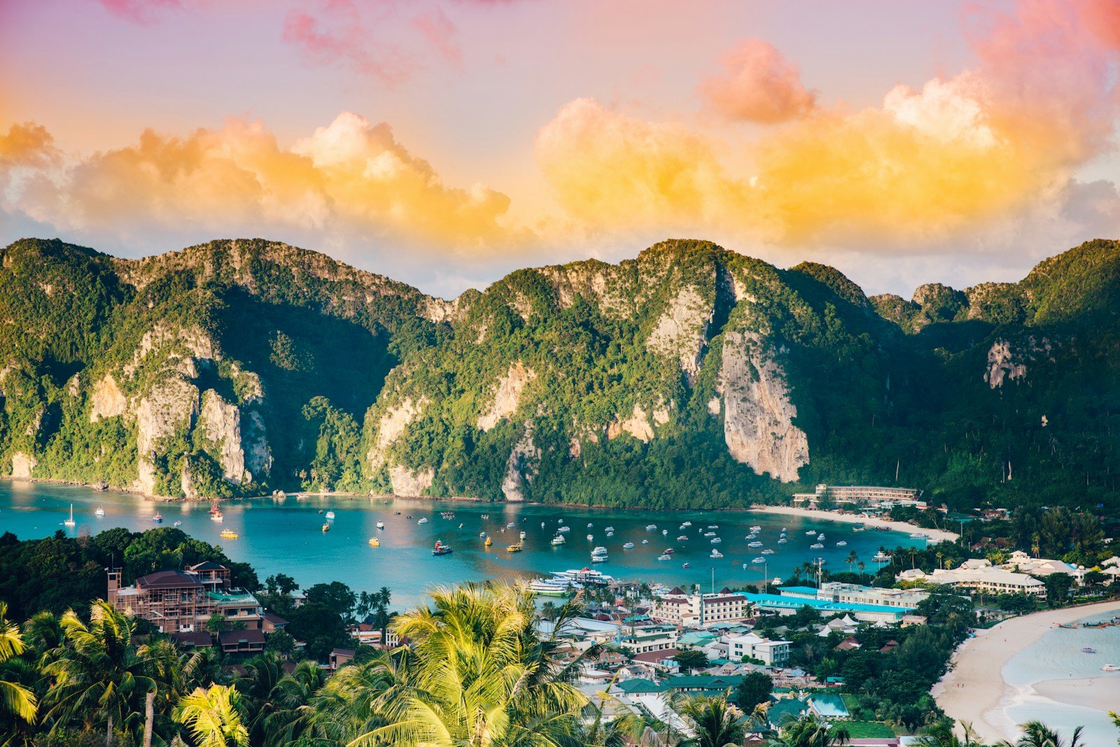 thailand travel guide aerial photography of body of water surrounded with mountains