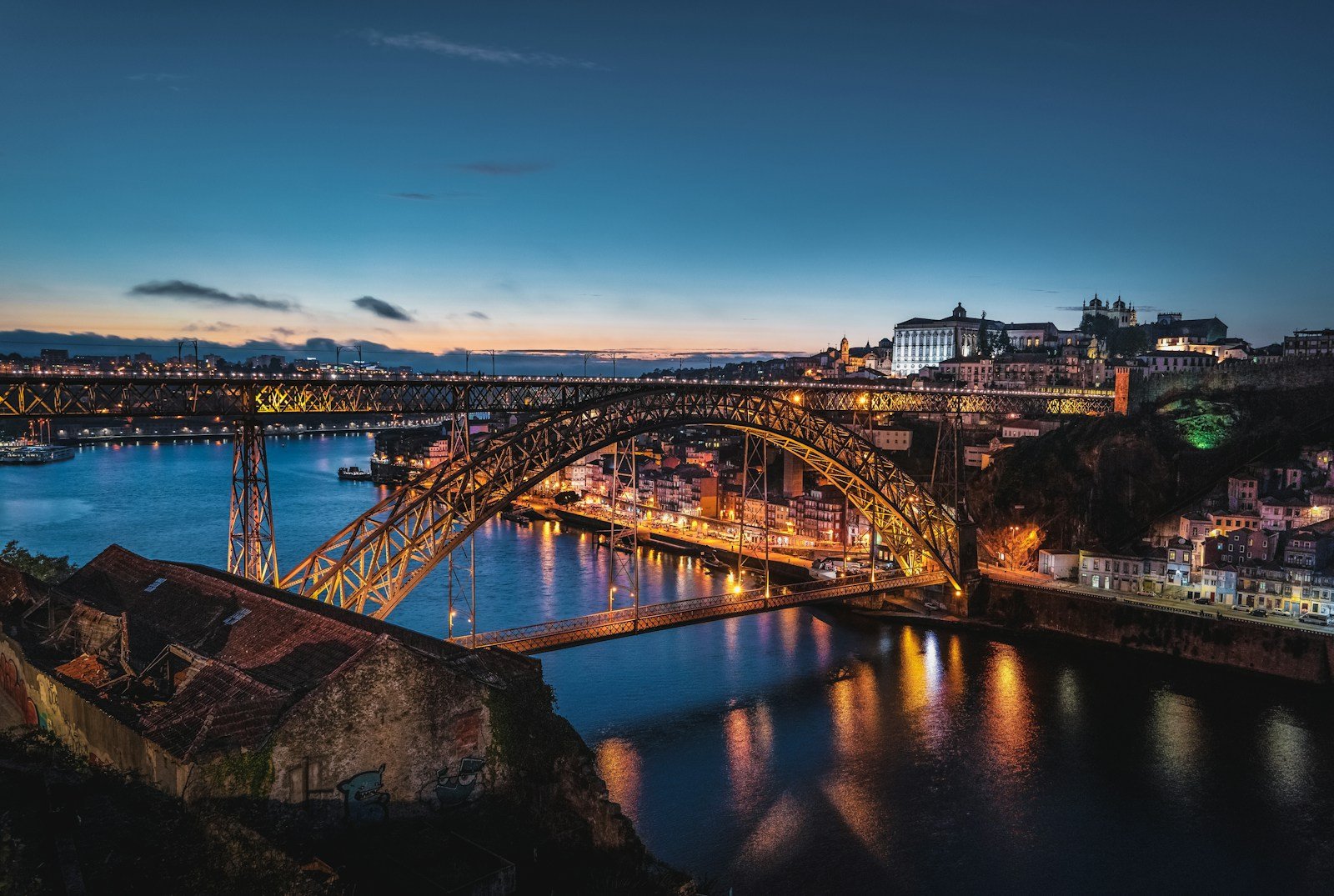 Portugal Travel Guide brown bridge with light
