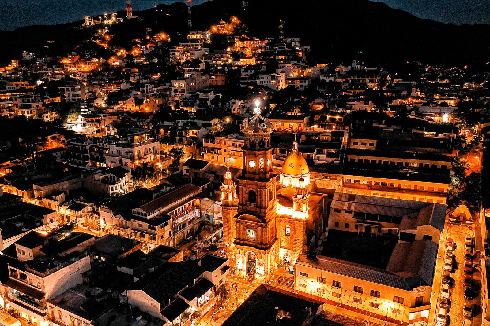 mexico travel guide bird's eye view on lighted city