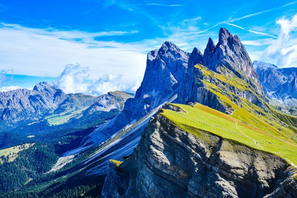 Dolomites (Dolomiti) a mountain range with snow