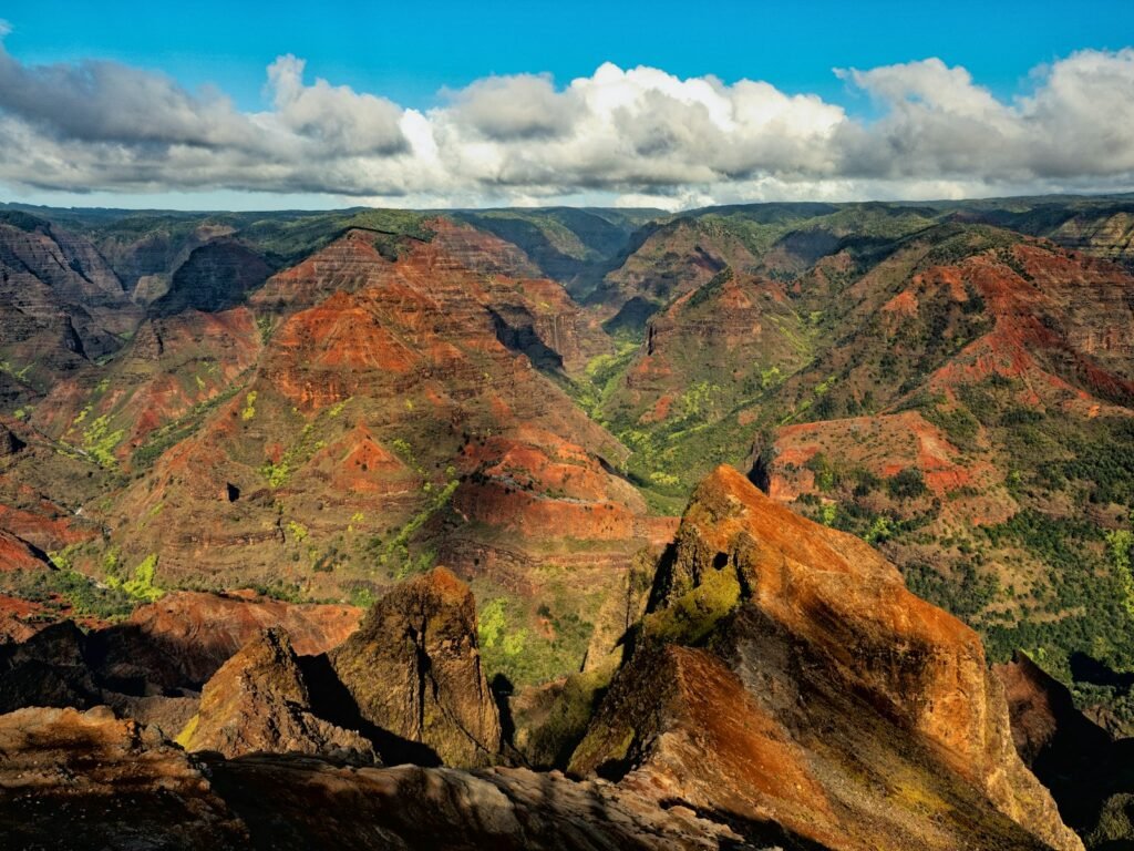 Waimea Canyon, Waimea , USA aerial photography of rock formations