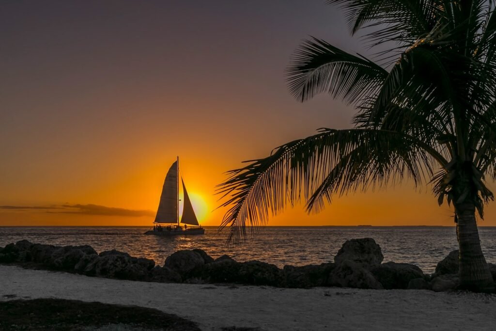 key west sailboat at sea near seashore