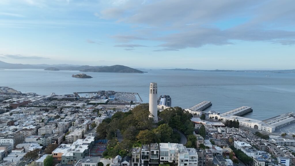 San Francisco Travel Guide 14 an aerial view of a city by the ocean