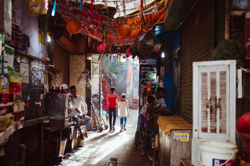Hanoi Old Quarter people walking on street during daytime